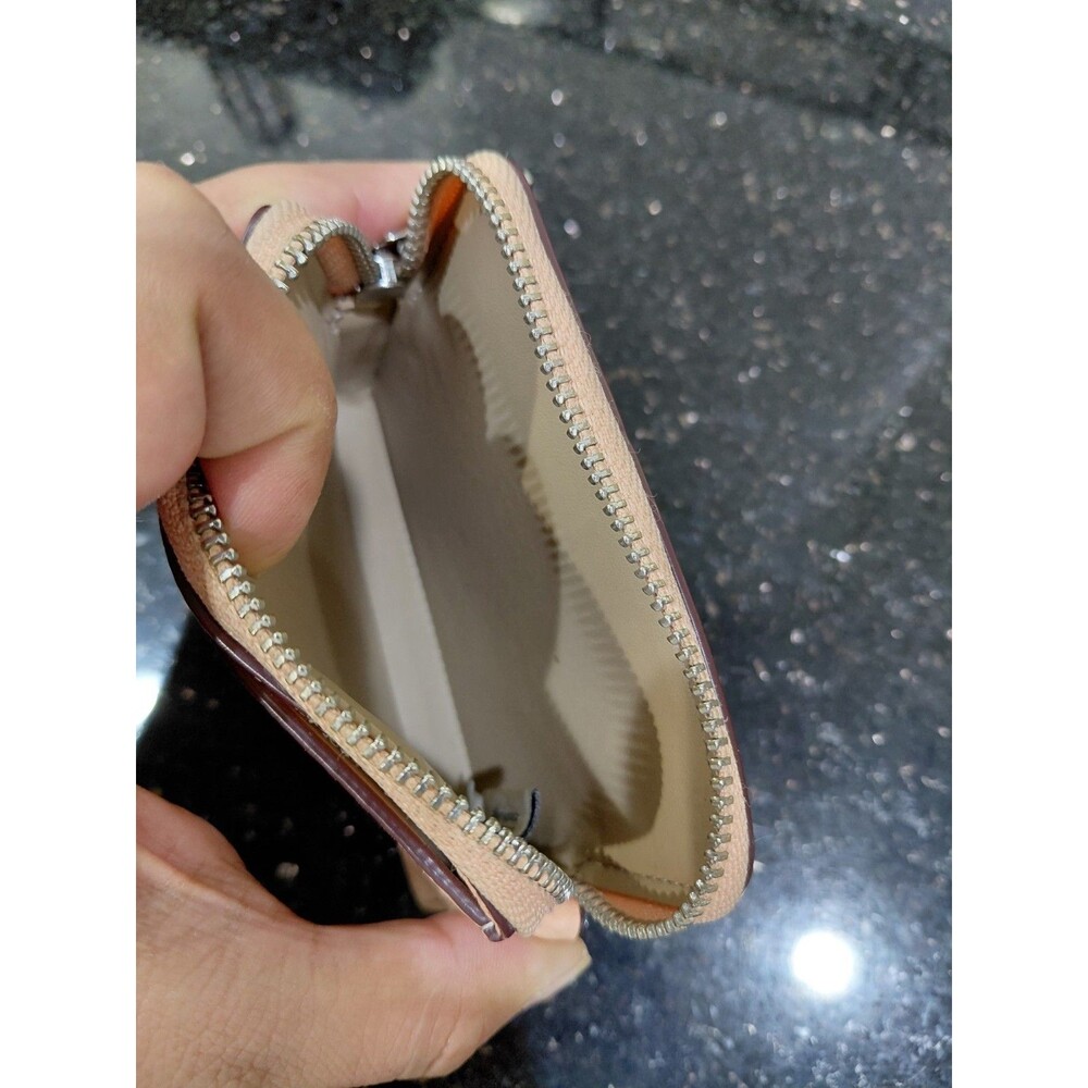 Coach 6303Zip Card Case With Chain Leather Faded Blush - Picture 3 of 10